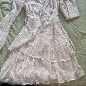 Elegant Leopard Print Cream Women's Dress